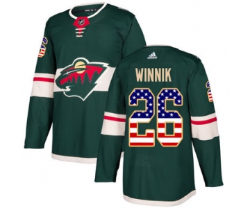 Adidas Wild #26 Daniel Winnik Green Home Authentic USA Flag Stitched NHL Jersey