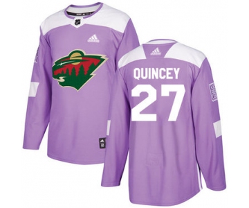 Adidas Wild #27 Kyle Quincey Purple Authentic Fights Cancer Stitched NHL Jersey