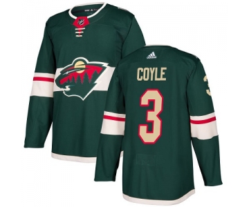 Adidas Wild #3 Charlie Coyle Green Home Authentic Stitched NHL Jersey