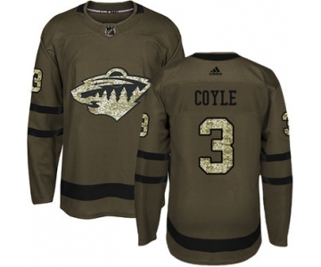Adidas Wild #3 Charlie Coyle Green Salute to Service Stitched NHL Jersey