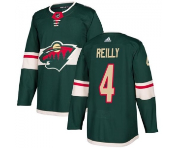 Adidas Wild #4 Mike Reilly Green Home Authentic Stitched NHL Jersey