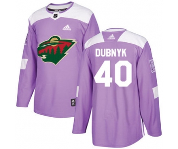 Adidas Wild #40 Devan Dubnyk Purple Authentic Fights Cancer Stitched NHL Jersey