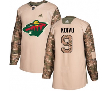 Adidas Wild #9 Mikko Koivu Camo Authentic 2017 Veterans Day Stitched NHL Jersey
