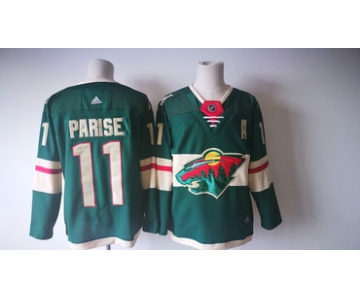 Men's Minnesota Wild #11 Zach Parise Green 2017-2018 Hockey Stitched NHL Jersey