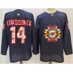 Men's Minnesota Wild #14 Joel Eriksson Ek 2022 Navy Native American Heritage Day Stitched Jersey