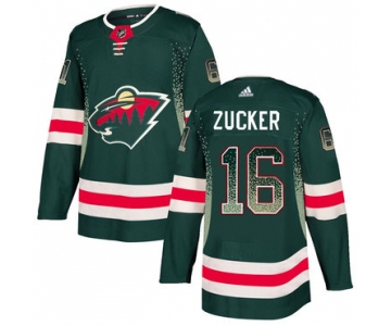 Men's Minnesota Wild #16 Jason Zucker Green Drift Fashion Adidas Jersey