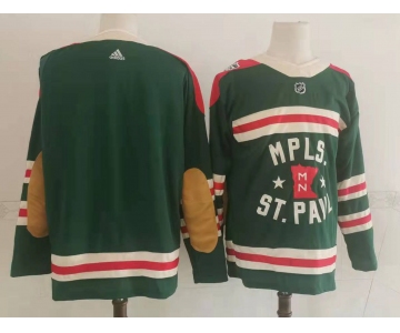 Men's Minnesota Wild Blank Green 2022 Winter Classic Adidas Stitched NHL Jersey