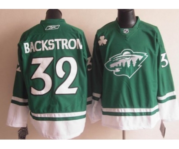 Minnesota Wild #32 Niklas Backstrom St. Patrick's Day Green Jersey