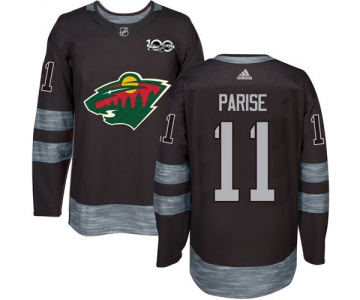 Wild #11 Zach Parise Black 1917-2017 100th Anniversary Stitched NHL Jersey