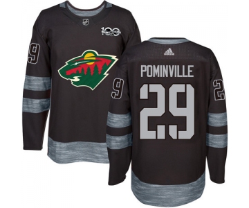 Wild #29 Jason Pominville Black 1917-2017 100th Anniversary Stitched NHL Jersey