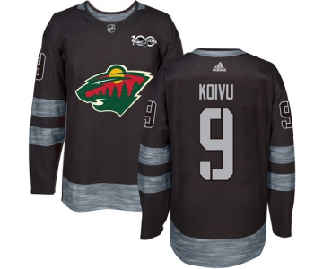 Wild #9 Mikko Koivu Black 1917-2017 100th Anniversary Stitched NHL Jersey