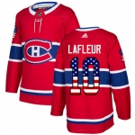 Adidas Canadiens #10 Guy Lafleur Red Home Authentic USA Flag Stitched NHL Jersey