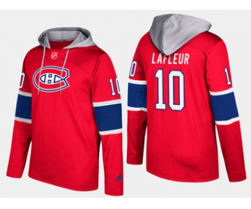 Adidas Montreal Canadiens 10 Guy Lafleur Retired Red Name And Number Hoodie