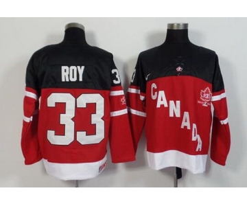 2014-15 Men's Team Canada #33 Patrick Roy Retired Player Red 100TH Anniversary Jersey