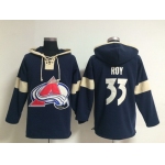 2014 Old Time Hockey Colorado Avalanche #33 Patrick Roy Navy Blue Hoodie