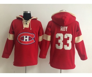 2014 Old Time Hockey Montreal Canadiens #33 Patrick Roy Red Hoodie