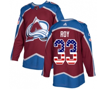 Adidas Avalanche #33 Patrick Roy Burgundy Home Authentic USA Flag Stitched Youth NHL Jersey