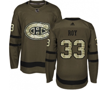 Adidas Canadiens #33 Patrick Roy Green Salute to Service Stitched NHL Jersey