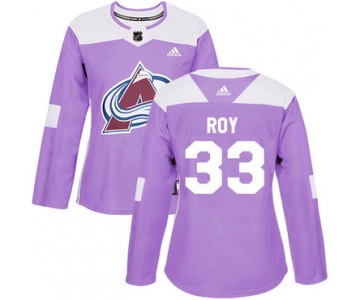 Adidas Colorado Avalanche #33 Patrick Roy Purple Authentic Fights Cancer Women's Stitched NHL Jersey