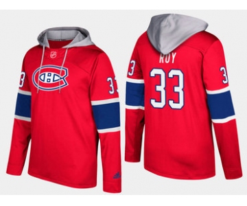 Adidas Montreal Canadiens 33 Patrick Roy Retired Red Name And Number Hoodie