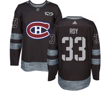 Canadiens #33 Patrick Roy Black 1917-2017 100th Anniversary Stitched NHL Jersey