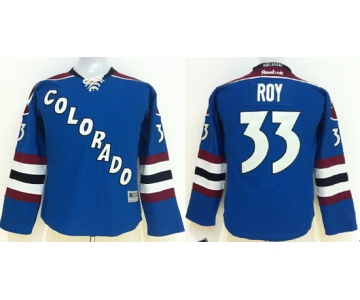 Colorado Avalanche #33 Patrick Roy Blue Third Kids Jersey