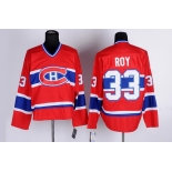Montreal Canadiens #33 Patrick Roy Red Throwback CCM Jersey