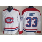 Montreal Canadiens #33 Patrick Roy White Throwback CCM Jersey