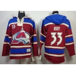 Old Time Hockey Colorado Avalanche #33 Patrick Roy Red Hoodie