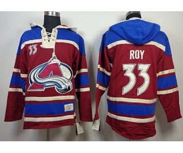 Old Time Hockey Colorado Avalanche #33 Patrick Roy Red Hoodie