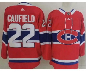 Men's Montreal Canadiens #22 Cole Caufield Red Stitched NHL Jersey