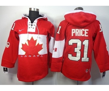 2014 Old Time Hockey Olympics Canada #31 Carey Price Red Hoodie