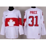 2014 Olympics Canada #31 Carey Price White Jersey