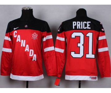 2014/15 Team Canada #31 Carey Price Red 100TH Kids Jersey