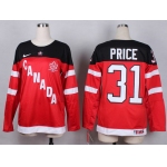 2014/15 Team Canada #31 Carey Price Red 100TH Womens Jersey