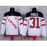 2014/15 Team Canada #31 Carey Price White 100TH Kids Jersey