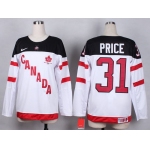 2014/15 Team Canada #31 Carey Price White 100TH Womens Jersey