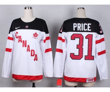 2014/15 Team Canada #31 Carey Price White 100TH Womens Jersey