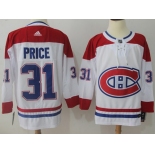 Adidas Canadiens #31 Carey Price White Road Authentic Stitched NHL Jersey