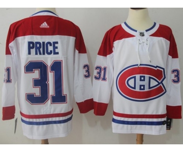 Adidas Canadiens #31 Carey Price White Road Authentic Stitched NHL Jersey