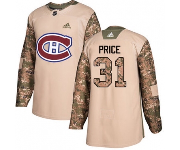 Adidas Montreal Canadiens #31 Carey Price Camo Authentic 2017 Veterans Day Stitched Youth NHL Jersey