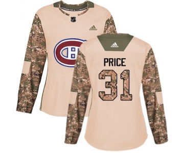 Adidas Montreal Canadiens #31 Carey Price Camo Authentic 2017 Veterans Day Women's Stitched NHL Jersey