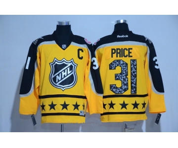 Men's Atlantic Division Montreal Canadiens #31 Carey Price Reebok Yellow 2017 NHL All-Star Stitched Ice Hockey Jersey