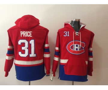 Men's Montreal Canadiens #31 Carey Price NEW Red Pocket Stitched NHL Old Time Hockey Hoodie