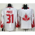 Men's Team Canada #31 Carey Price White 2016 World Cup of Hockey Game Jersey