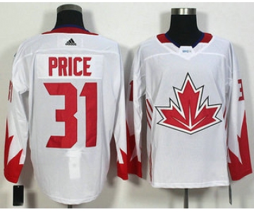 Men's Team Canada #31 Carey Price White 2016 World Cup of Hockey Game Jersey