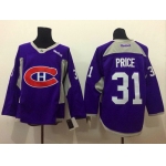 Montreal Canadiens #31 Carey Price 2014 Training Purple Jersey