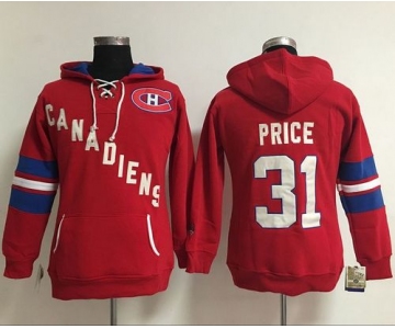 Montreal Canadiens #31 Carey Price Red Women's Old Time Heidi NHL Hoodie