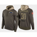 Nike Montreal Canadiens 31 Carey Price Olive Salute To Service Pullover Hoodie