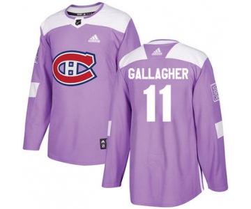 Adidas Canadiens #11 Brendan Gallagher Purple Authentic Fights Cancer Stitched NHL Jersey